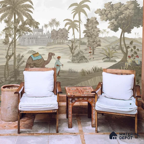 Jaisalmer, Indian Theme Wall Wallpaper, Customised Sukoon Series Handmade Nature Design (Customised Size Wallpaper)