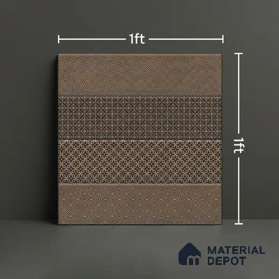 TL 00232 B Brown Mural 300 mm x 300 mm Wall Tile - 9 mm | Please Expect a Slight Variation of Pattern