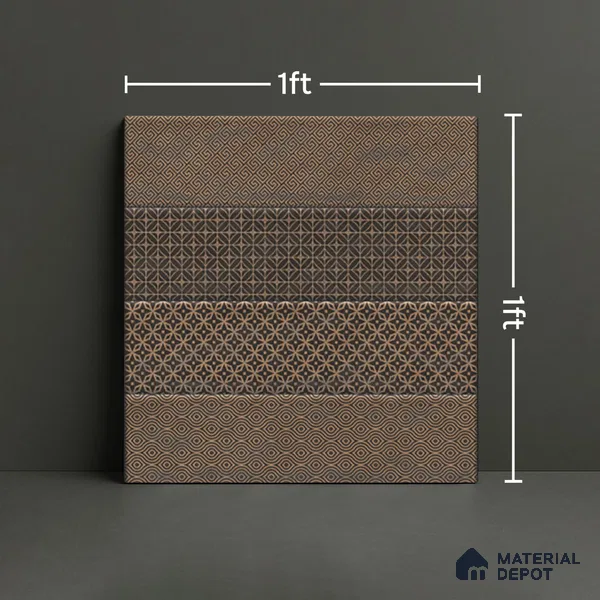 TL 00232 B Brown Mural 300 mm x 300 mm Wall Tile - 9 mm | Please Expect a Slight Variation of Pattern