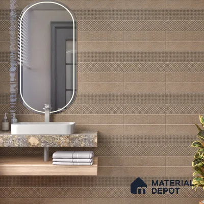 TL 00232 B Brown Mural 300 mm x 300 mm Wall Tile - 9 mm | Please Expect a Slight Variation of Pattern