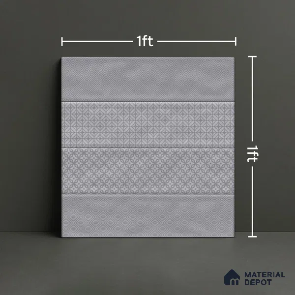 TL 00232 C Grey Mural 300 mm x 300 mm Wall Tile - 9 mm | Please Expect a Slight Variation of Pattern