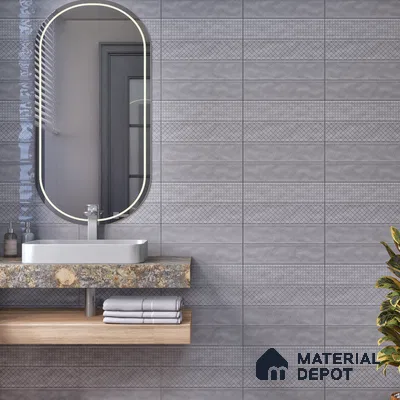 TL 00232 C Grey Mural 300 mm x 300 mm Wall Tile - 9 mm | Please Expect a Slight Variation of Pattern