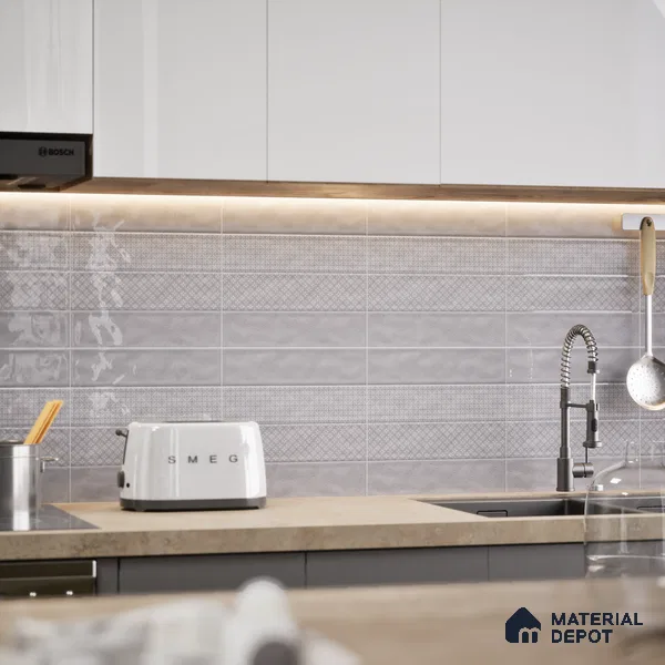 TL 00232 C Grey Mural 300 mm x 300 mm Wall Tile - 9 mm | Please Expect a Slight Variation of Pattern