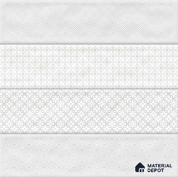 TL 00232 E White Mural 300 mm x 300 mm Wall Tile - 9 mm | Please Expect a Slight Variation of Pattern
