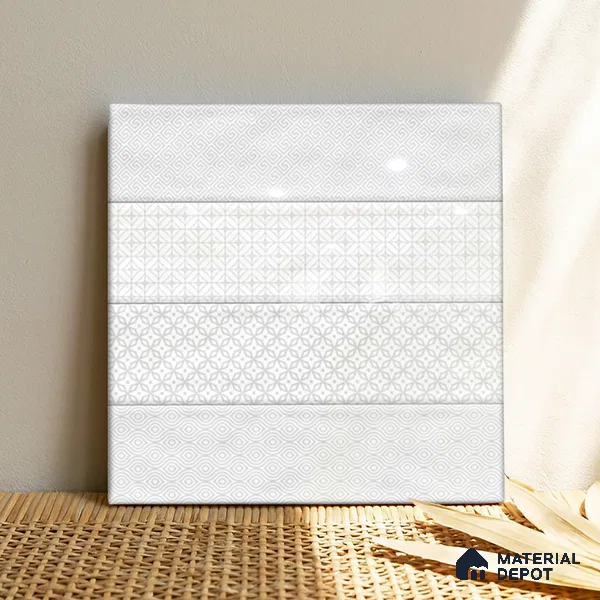 TL 00232 E White Mural 300 mm x 300 mm Wall Tile - 9 mm | Please Expect a Slight Variation of Pattern