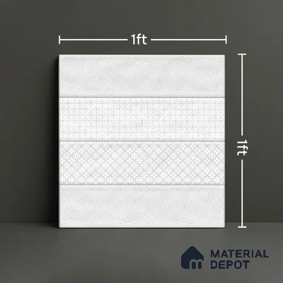 TL 00232 E White Mural 300 mm x 300 mm Wall Tile - 9 mm | Please Expect a Slight Variation of Pattern
