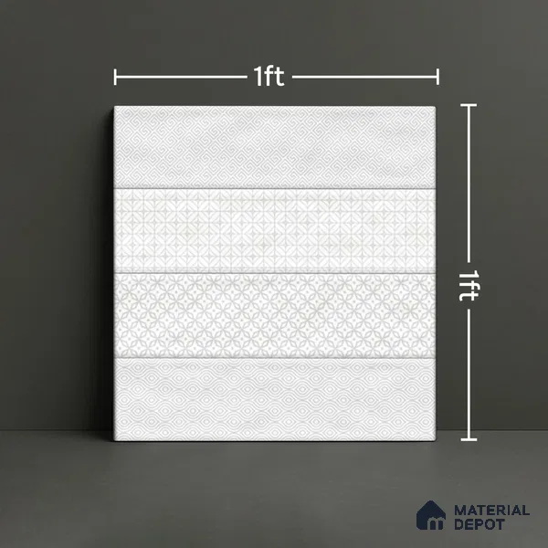 TL 00232 E White Mural 300 mm x 300 mm Wall Tile - 9 mm | Please Expect a Slight Variation of Pattern
