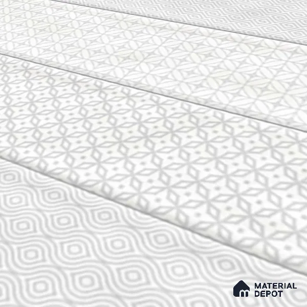 TL 00232 E White Mural 300 mm x 300 mm Wall Tile - 9 mm | Please Expect a Slight Variation of Pattern