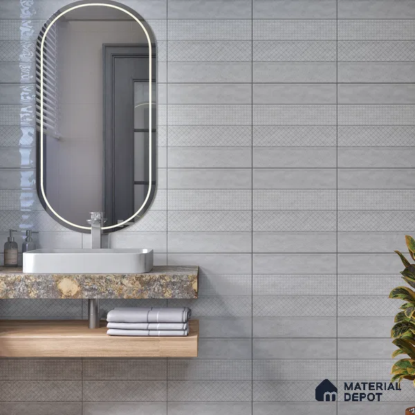 TL 00232 E White Mural 300 mm x 300 mm Wall Tile - 9 mm | Please Expect a Slight Variation of Pattern