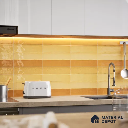 TL 00232 F Yellow Mural 300 mm x 300 mm Wall Tile - 9 mm | Please Expect a Slight Variation of Pattern