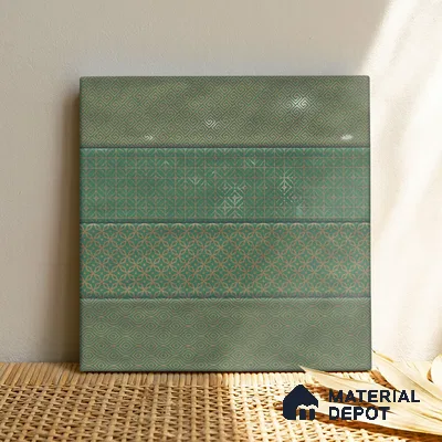 TL 00232 A Green Mural 300 mm x 300 mm Wall Tile - 9 mm | Please Expect a Slight Variation of Pattern