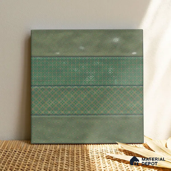TL 00232 A Green Mural 300 mm x 300 mm Wall Tile - 9 mm | Please Expect a Slight Variation of Pattern