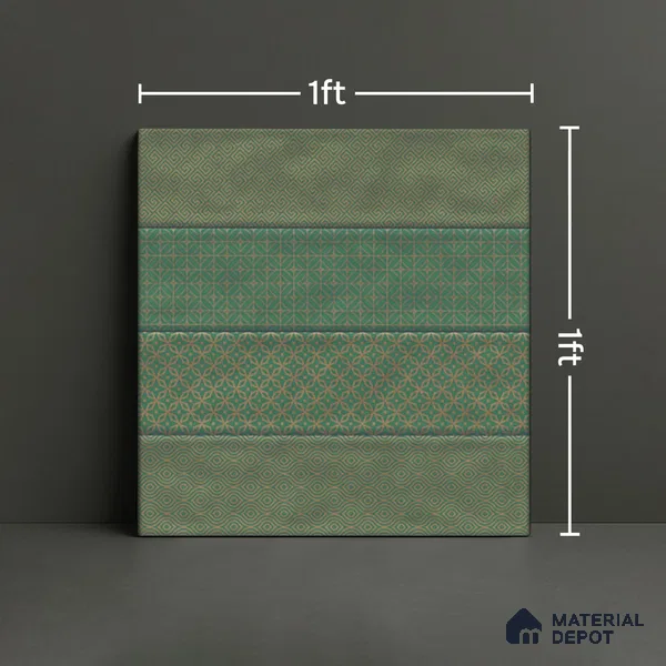 TL 00232 A Green Mural 300 mm x 300 mm Wall Tile - 9 mm | Please Expect a Slight Variation of Pattern