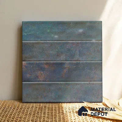 Faux Subway Wall Tile TL 05006 Marrakech Arctic Blue Brick 1 ft x 1 ft Ceramic Glossy Finish - 9.5 mm | Suitable for Highlighter Walls, Foyer, Bathroom, Kitchen Wall & Backsplashes | Please Expect a Slight Variation of Pattern (Sample)