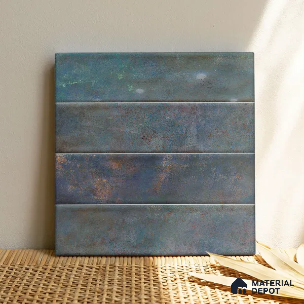 Faux Subway Wall Tile TL 05006 Marrakech Arctic Blue Brick 1 ft x 1 ft Ceramic Glossy Finish - 9.5 mm | Suitable for Highlighter Walls, Foyer, Bathroom, Kitchen Wall & Backsplashes | Please Expect a Slight Variation of Pattern (Sample)
