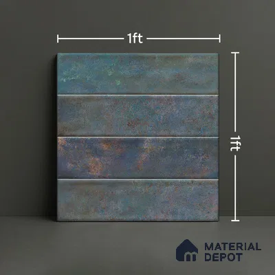 Faux Subway Wall Tile TL 05006 Marrakech Arctic Blue Brick 1 ft x 1 ft Ceramic Glossy Finish - 9.5 mm | Suitable for Highlighter Walls, Foyer, Bathroom, Kitchen Wall & Backsplashes | Please Expect a Slight Variation of Pattern (Sample)