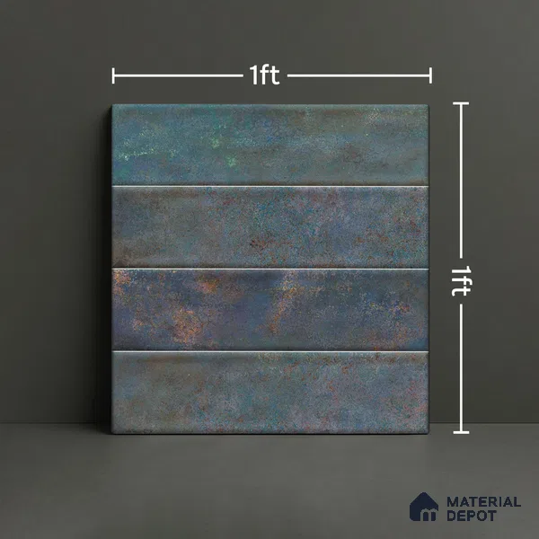 Faux Subway Wall Tile TL 05006 Marrakech Arctic Blue Brick 1 ft x 1 ft Ceramic Glossy Finish - 9.5 mm | Suitable for Highlighter Walls, Foyer, Bathroom, Kitchen Wall & Backsplashes | Please Expect a Slight Variation of Pattern (Sample)
