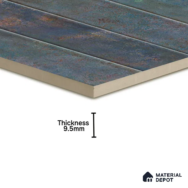 Faux Subway Wall Tile TL 05006 Marrakech Arctic Blue Brick 1 ft x 1 ft Ceramic Glossy Finish - 9.5 mm | Suitable for Highlighter Walls, Foyer, Bathroom, Kitchen Wall & Backsplashes | Please Expect a Slight Variation of Pattern (Sample)