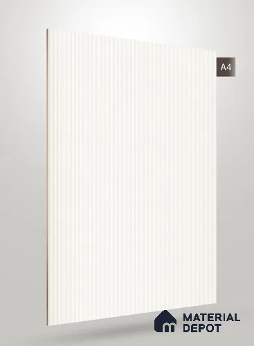 Fluted White Fluted Solid Color JB 651 8 ft x 4 ft Matte Finish Decorative Laminate - 1 mm | Suitable for TV Unit,Wardrobe, Kitchen Cabinets