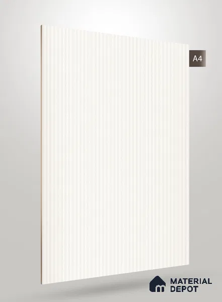 Fluted White Fluted Solid Color JB 651 8 ft x 4 ft Matte Finish Decorative Laminate - 1 mm | Suitable for TV Unit,Wardrobe, Kitchen Cabinets