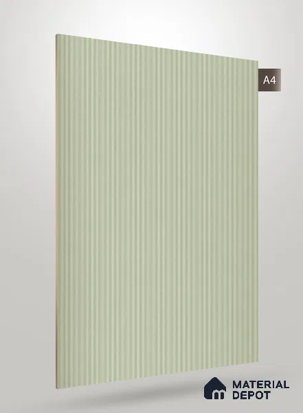 Pale Sage Green Fluted Solid Color JB 654 8 ft x 4 ft Matte Finish Decorative Laminate - 1 mm | Suitable for TV Unit,Wardrobe, Kitchen Cabinets