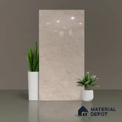 Marble Floor & Wall Tile TL 02196 B Arezzo Brown 4 ft x 2 ft Glossy Finish Vitrified Tile - 9 mm (Random 5)