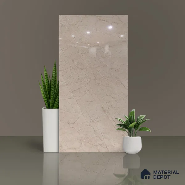 Marble Floor & Wall Tile TL 02196 B Arezzo Brown 4 ft x 2 ft Glossy Finish Vitrified Tile - 9 mm (Random 5)