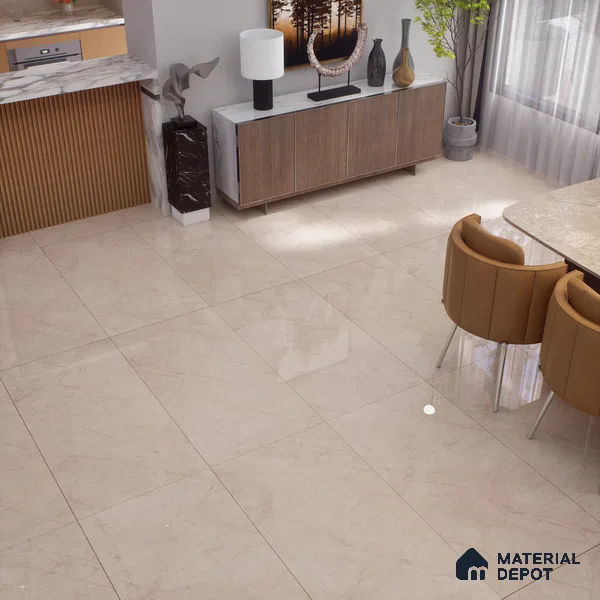 Marble Floor & Wall Tile TL 02196 B Arezzo Brown 4 ft x 2 ft Glossy Finish Vitrified Tile - 9 mm (Random 5)