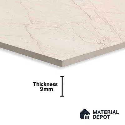Marble Floor & Wall Tile TL 02196 A Jelly Beige 4 ft x 2 ft Glossy Finish Vitrified Tile - 9 mm (Random 5)