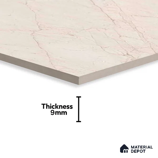 Marble Floor & Wall Tile TL 02196 A Jelly Beige 4 ft x 2 ft Glossy Finish Vitrified Tile - 9 mm (Random 5)