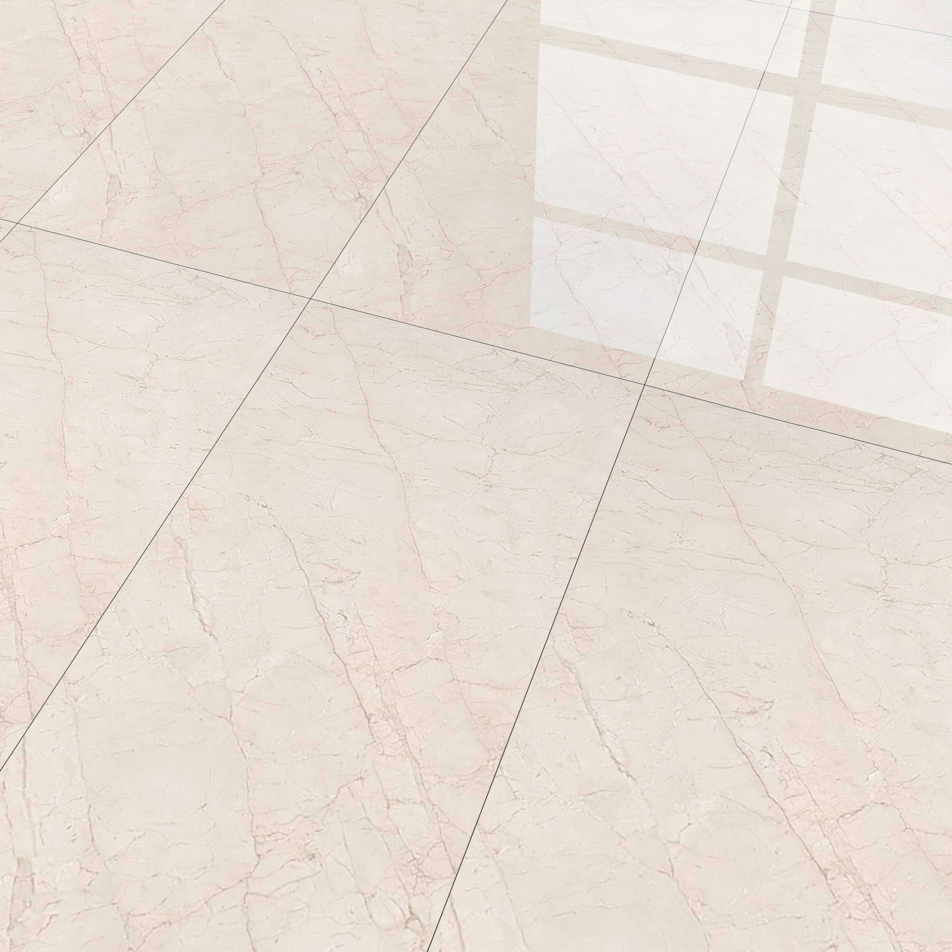 Marble Floor & Wall Tile TL 02196 A Jelly Beige 4 ft x 2 ft Glossy Finish Vitrified Tile - 9 mm (Random 5)