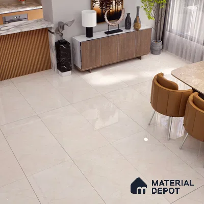 Marble Floor & Wall Tile TL 02196 A Jelly Beige 4 ft x 2 ft Glossy Finish Vitrified Tile - 9 mm (Random 5)