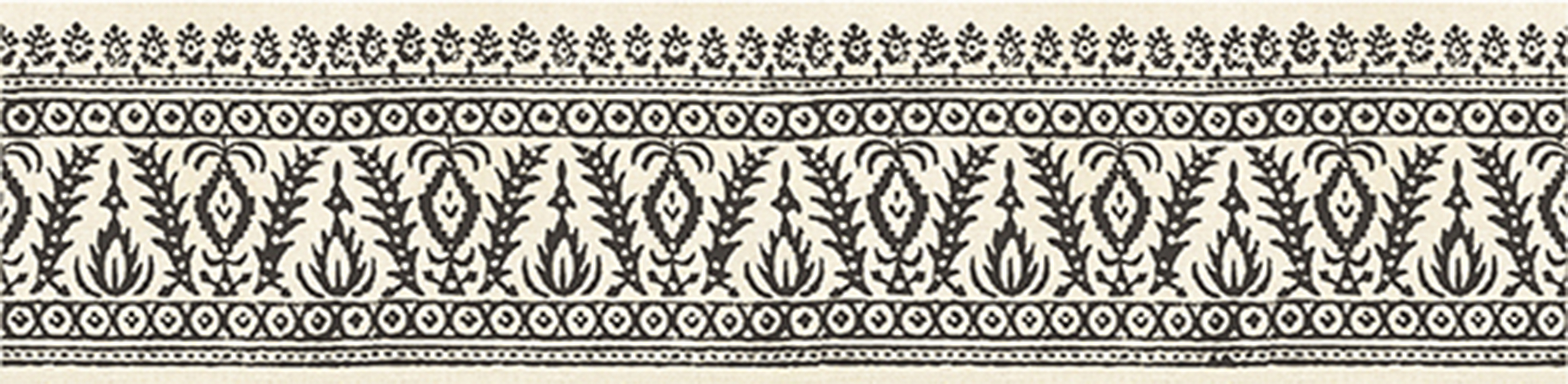 Handmade Third Fired Moroccan Wall Tile TL 13004 B Jaali Border 600x147 mm Embossed Glue Matte Finish Ceramic Rajasthani Series Tile - 9 mm Image 01
