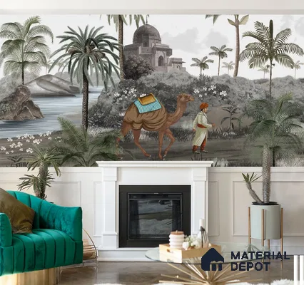 Jodhpur, A Rich Rajasthan Theme Wallpaper, Customised Sukoon Series Handmade Patterned Design (Customised Size Wallpaper)
