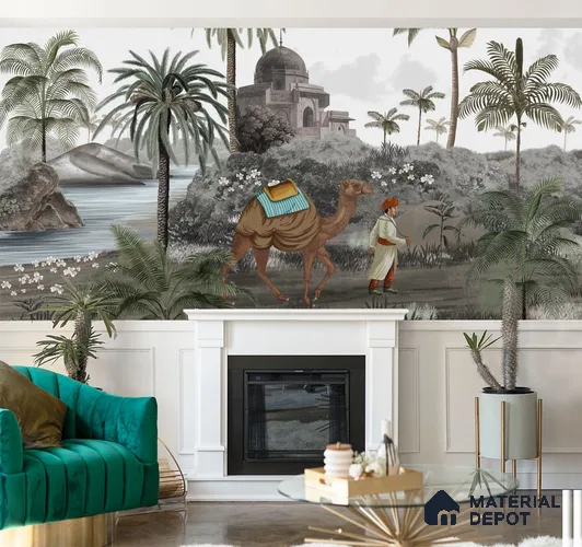 Jodhpur, A Rich Rajasthan Theme Wallpaper, Customised Sukoon Series Handmade Patterned Design (Customised Size Wallpaper)