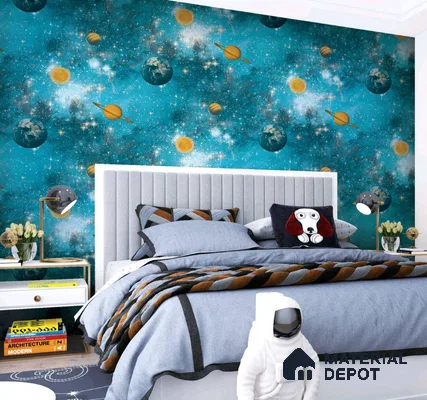 KD4015-3 | 10 Meter x 21 Inches Space Look Wallpaper - 57.41 Sq. Ft. | Minimum 15% wastage during installation