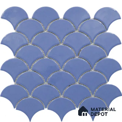 Subway Mosaic Wall Tile TL 05280 E Fishscale Azul Aqua 292 x 292 mm (Chip Size - 69.91x79.5 mm) Ceramic Glossy Finish - 8 mm | Suitable for Bathroom,Kitchen,Swimming Pool,Accent / Feature Walls (Sample)