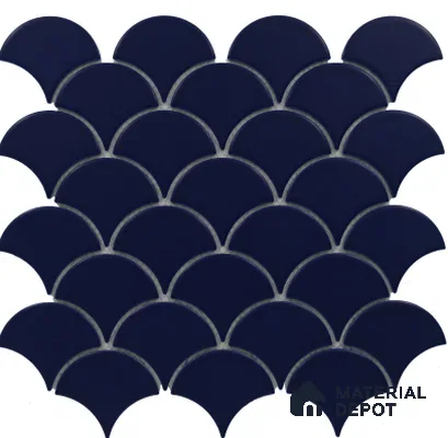 Subway Mosaic Wall & Floor Tile TL 05280 H Fishscale Azul Ocean 292 x 292 mm (Chip Size - 69.91x79.5 mm) Ceramic Matte Finish - 8 mm | Suitable for Bathroom,Kitchen,Swimming Pool,Accent / Feature Walls (Sample)