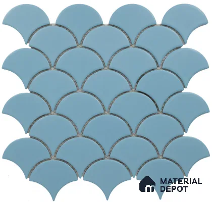 Subway Mosaic Wall & Floor Tile TL 05280 J Fishscale Azul Waves 292 x 292 mm (Chip Size - 69.91x79.5 mm) Ceramic Matte Finish - 8 mm | Suitable for Bathroom,Kitchen,Swimming Pool,Accent / Feature Walls (Sample)