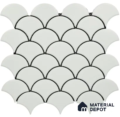 Subway Mosaic Wall & Floor Tile TL 05280 B Fishscale Bianco Bruno 292 x 292 mm (Chip Size - 69.91x79.5 mm) Ceramic Matte Finish - 8 mm | Suitable for Bathroom,Kitchen,Swimming Pool,Accent / Feature Walls (Sample)