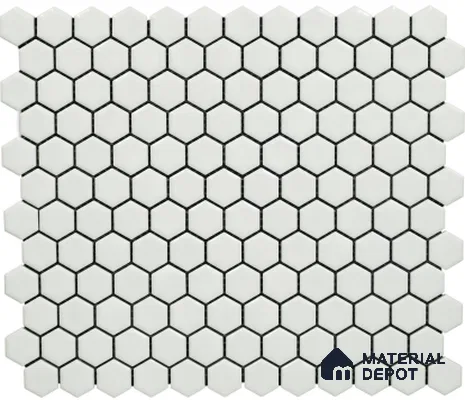 Subway Mosaic Wall Tile TL 05284 Hexa Mosaico Blanca Cix 258.1 x 258.1 mm (Chip Size - 23x26.6 mm) Ceramic Glossy Finish - 8 mm | Suitable for Bathroom,Kitchen,Swimming Pool,Accent / Feature Walls (Sample)