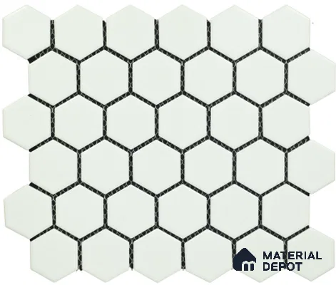 Subway Mosaic Wall & Floor Tile TL 05284 F Hexa Mosaico Marmo Blanca 325.2 x 325.2 mm (Chip Size - 51.2x59.12 mm) Ceramic Matte Finish - 8 mm | Suitable for Bathroom,Kitchen,Swimming Pool,Accent / Feature Walls (Sample)