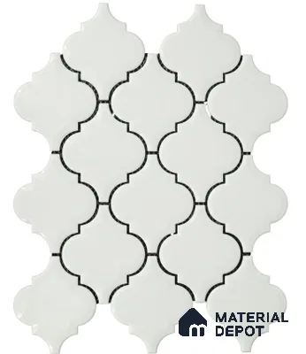 Subway Mosaic Wall Tile TL 05285 E Lantern White Motif 340 x 340 mm (Chip Size - 93.3x111.3 mm) Ceramic Glossy Finish - 8 mm | Suitable for Bathroom,Kitchen,Swimming Pool,Accent / Feature Walls (Sample)