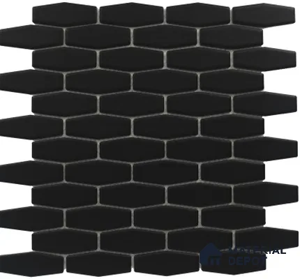 Subway Mosaic Wall & Floor Tile TL 05279 D Diamond Hex Obsidian Jewel 307.5 x 307.5 mm (Chip Size - 29x75 mm) Ceramic Matte Finish - 8 mm | Suitable for Bathroom,Kitchen,Swimming Pool,Accent / Feature Walls (Sample)