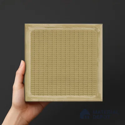 TL 03723 C Khakhi 03 | 200x200 mm Glossy Finish Ceramic Wall Pattern 3 Subway Tile - 10 mm (Sample)