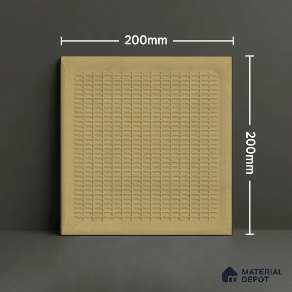 TL 03723 C Khakhi 03 | 200x200 mm Glossy Finish Ceramic Wall Pattern 3 Subway Tile - 10 mm (Sample)