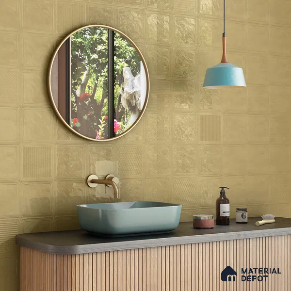 TL 03723 E Khakhi 05 | 200x200 mm Glossy Finish Ceramic Wall Pattern 5 Subway Tile - 10 mm (Sample)