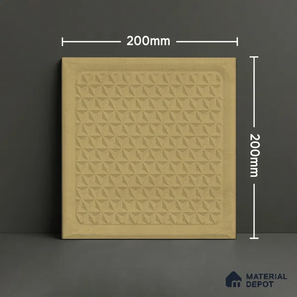 TL 03723 E Khakhi 05 | 200x200 mm Glossy Finish Ceramic Wall Pattern 5 Subway Tile - 10 mm (Sample)