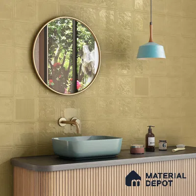 TL 03723 Khakhi 01 | 200x200 mm Glossy Finish Ceramic Wall Pattern 1 Subway Tile - 10 mm (Sample)