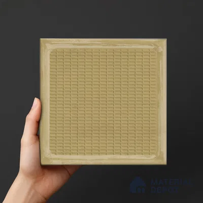 TL 03723 Khakhi 01 | 200x200 mm Glossy Finish Ceramic Wall Pattern 1 Subway Tile - 10 mm (Sample)